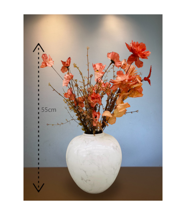 QMF Trading Zijden Bloemen met American porcelain ginger jar by mid-20th century Big H*28W*25