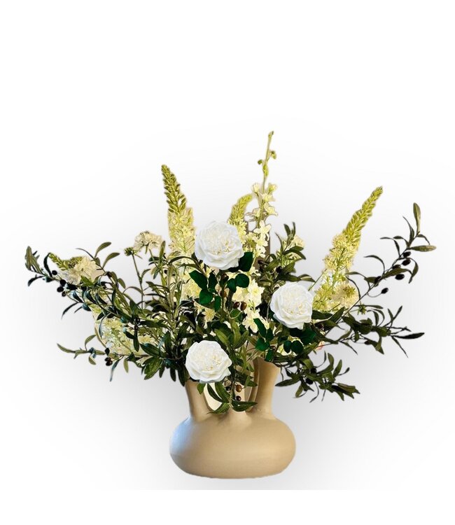 QMF Trading QMF Hand Touch Rose 65cm WIT 2PCS