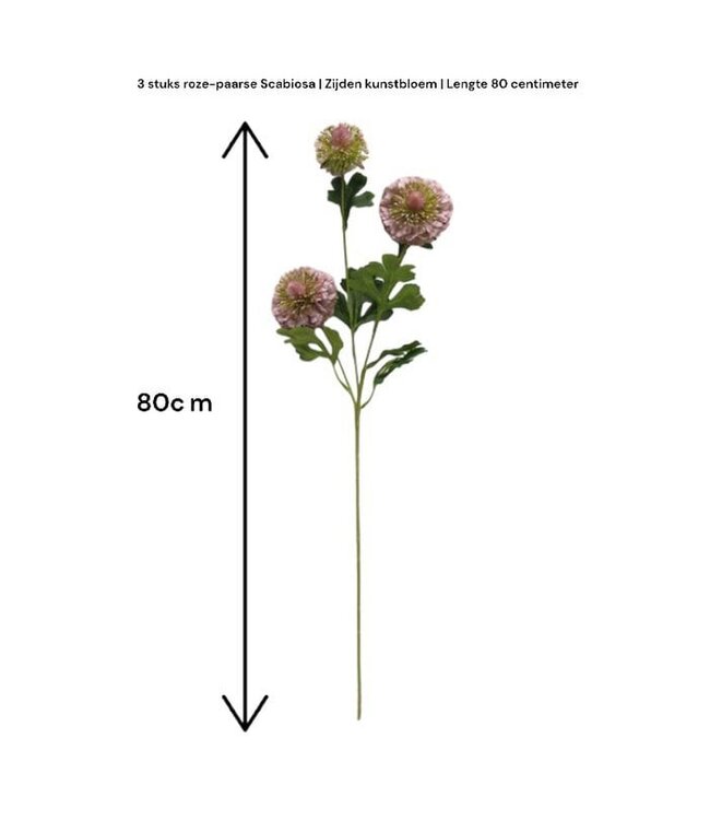 QMF Trading Scabiosa  kunstbloem H80cm centimeter 2PCS geel