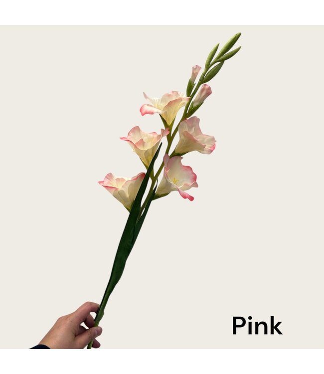 QMF Trading Geurende gladiolen | Zijden kunstbloem | Lengte 91cm  1pcs