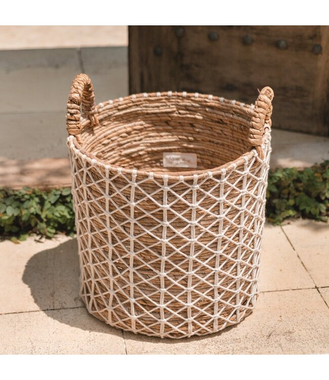 Soeji Boho wasmand KERSO | Plantenmand | Opbergmand van bananenvezel (3 maten)