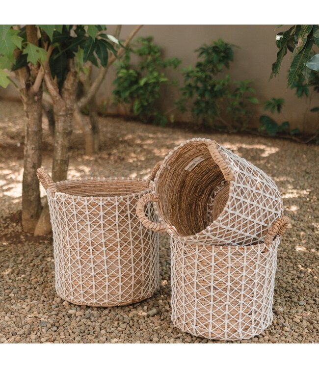 Soeji Boho wasmand KERSO | Plantenmand | Opbergmand van bananenvezel (3 maten)