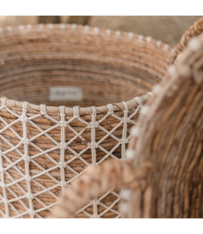 Soeji Boho wasmand KERSO | Plantenmand | Opbergmand van bananenvezel (3 maten)