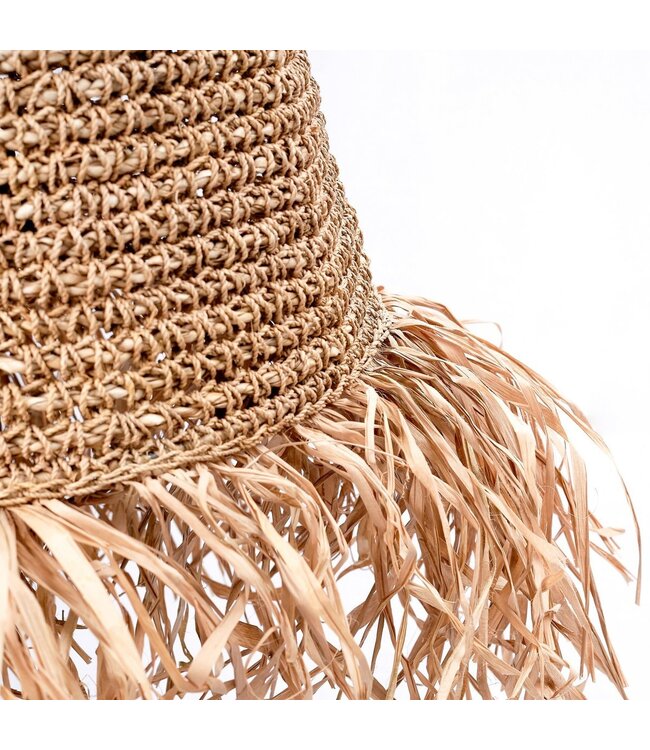 Soeji Raffialamp KALIMA | Geweven lampenkap | Hangende plafondlamp (3 maten)