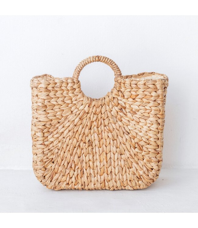 Soeji Geweven zomertas | Boodschappentas SAMBAS gemaakt van waterhyacint