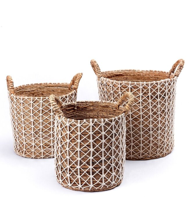 Soeji Boho wasmand KERSO | Plantenmand | Opbergmand van bananenvezel (3 maten)