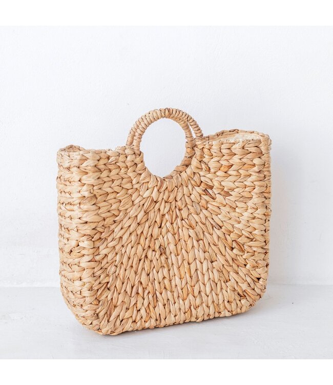 Soeji Geweven zomertas | Boodschappentas SAMBAS gemaakt van waterhyacint