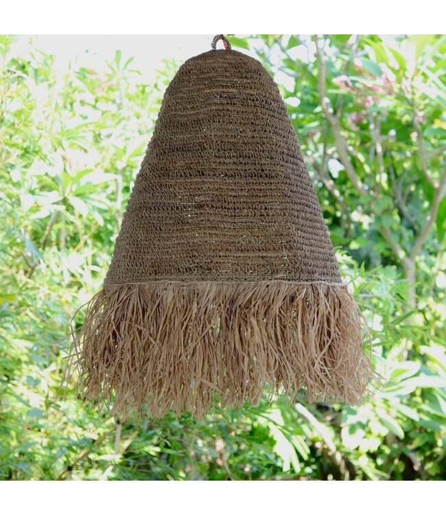 Soeji Raffialamp KALIMA | Geweven lampenkap | Hangende plafondlamp (3 maten)