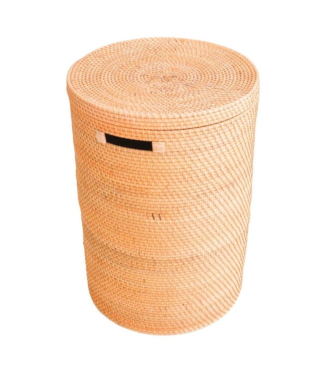 Soeji Wasmand met deksel Opbergmand van rotan SARI (2 maten)