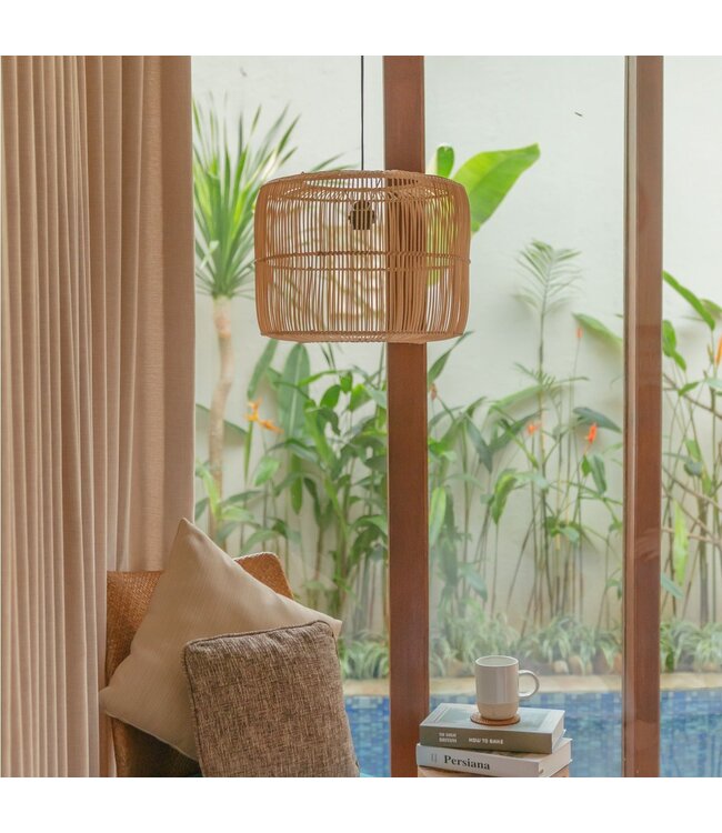 Soeji Rotanlamp | Boho lampenkap | Hanglamp LIKU (2 maten)