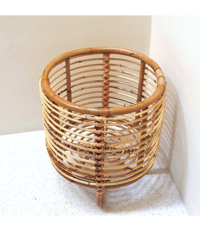 Soeji Rotan plantenstandaard plantenbak bloempothouder MALANG beige