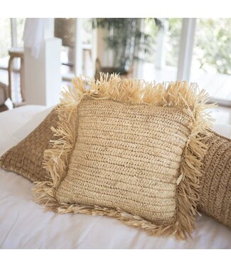 Soeji Sierkussen met vulling | Decoratief Kussen | Sofa Kussen GANDI gemaakt van Raffia
