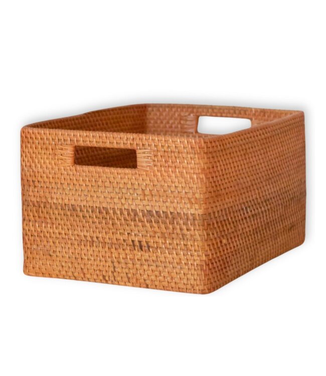 Soeji Plankmand gemaakt van rotan Krantenmand Opbergmand Bruin Handgeweven decoratieve mand WARSA (3 maten)