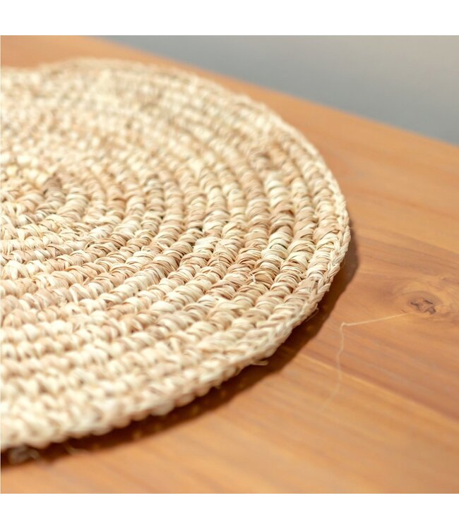 Soeji Placemat Tafelmat Rond Van Raffia (Set van 2, 4 of 6) URUP