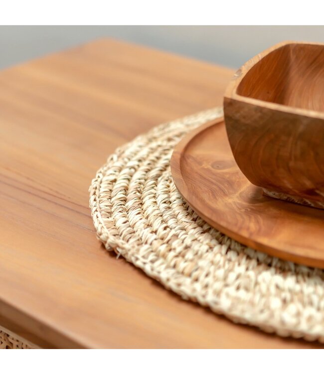 Soeji Placemat Tafelmat Rond Van Raffia (Set van 2, 4 of 6) URUP