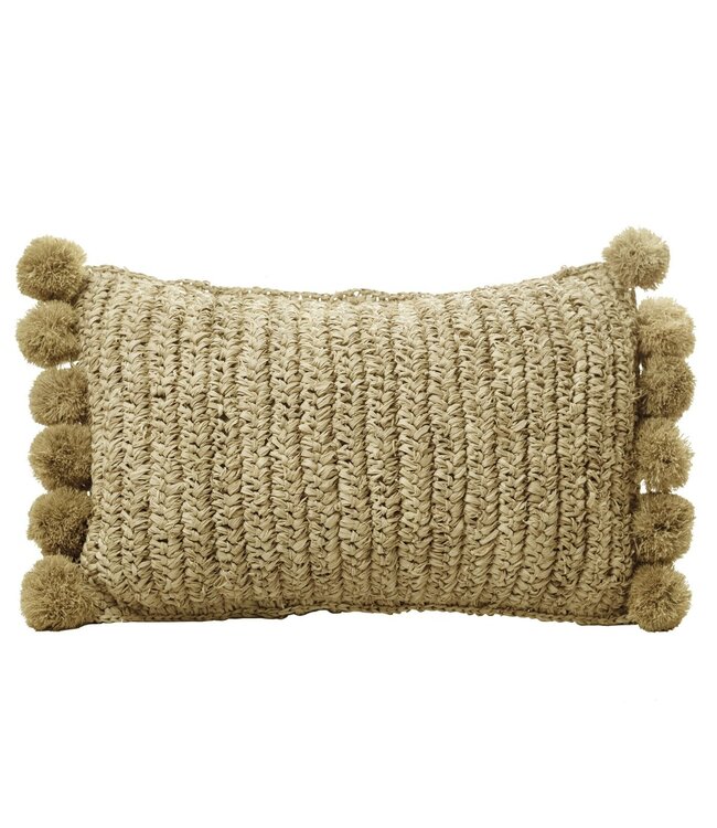 Soeji Sierkussen met vulling | Decoratief Kussen | Sofa Kussen SANUR gemaakt van Raffia