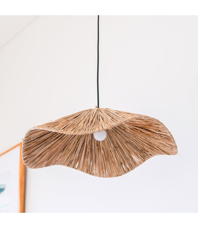Soeji Boho lampenkap – grote raffia plafondlamp – natuurlijke hanglamp – handgemaakte plafondlamp gemaakt van raffia TAMPAH (Ø 53 cm)