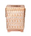 Soeji Wasmand met deksel DARI Handgeweven van bamboe met een beige wit zigzagpatroon