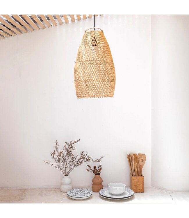 Soeji Rotan plafondlamp Boho lampenkap TABUNG