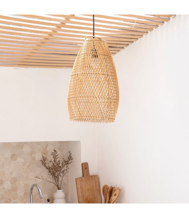 Soeji Rotan plafondlamp Boho lampenkap TABUNG