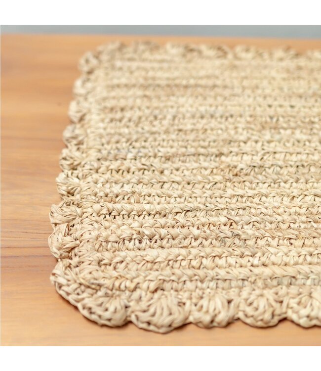Soeji Placemat (set van 2, 4 of 6) 50x30 cm | Rechthoekige Boho Placemat KUARA Geweven van Raffia