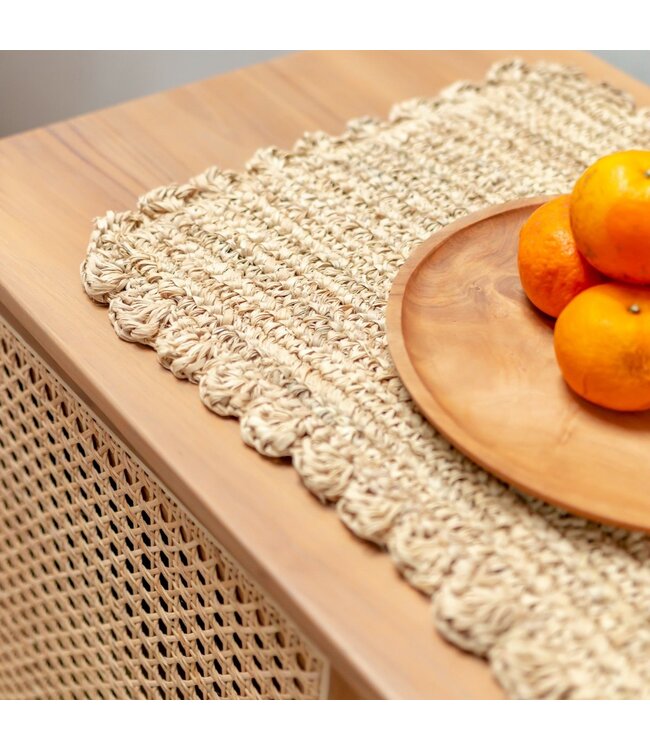 Soeji Placemat (set van 2, 4 of 6) 50x30 cm | Rechthoekige Boho Placemat KUARA Geweven van Raffia