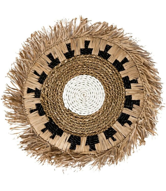 Soeji Placemat PAGU (set van 2, 4 of 6) 45 cm | Boho Placemat met Franjes gemaakt van Raffia
