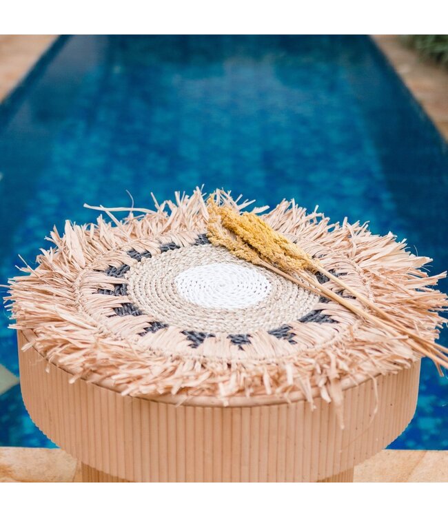 Soeji Placemat PAGU (set van 2, 4 of 6) 45 cm | Boho Placemat met Franjes gemaakt van Raffia