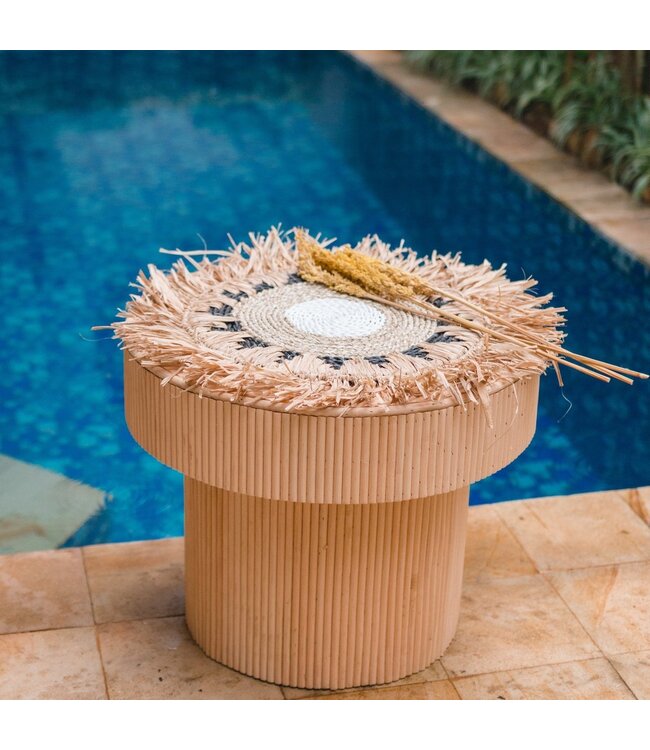 Soeji Placemat PAGU (set van 2, 4 of 6) 45 cm | Boho Placemat met Franjes gemaakt van Raffia