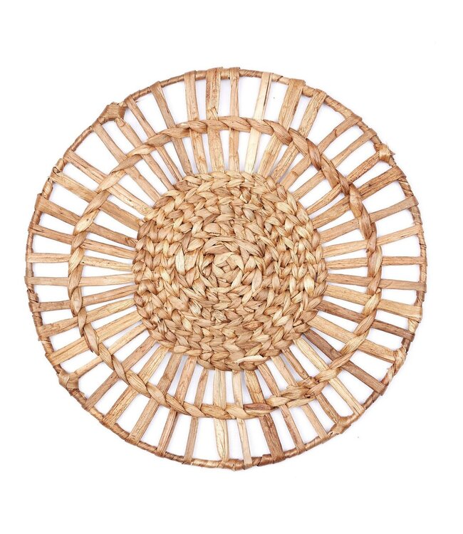 Soeji Placemat (set van 2, 4 of 6) CARUBAN | 38 cm Boho Placemat rond gemaakt van Waterhyacint
