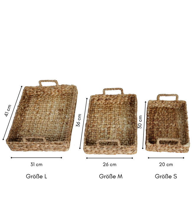 Soeji Dienblad BESAKIH van waterhyacint (3 maten)