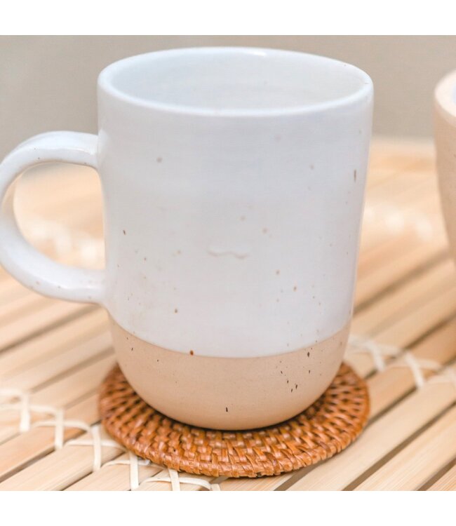 Soeji Ronde rotan onderzetters set van 4 of 8 handgemaakte TIBU