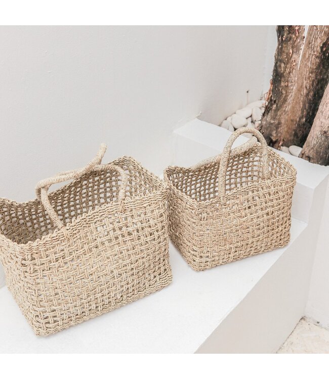 Soeji Boodschappentas | Strandtas MOYO van geweven zeegras (2 maten)