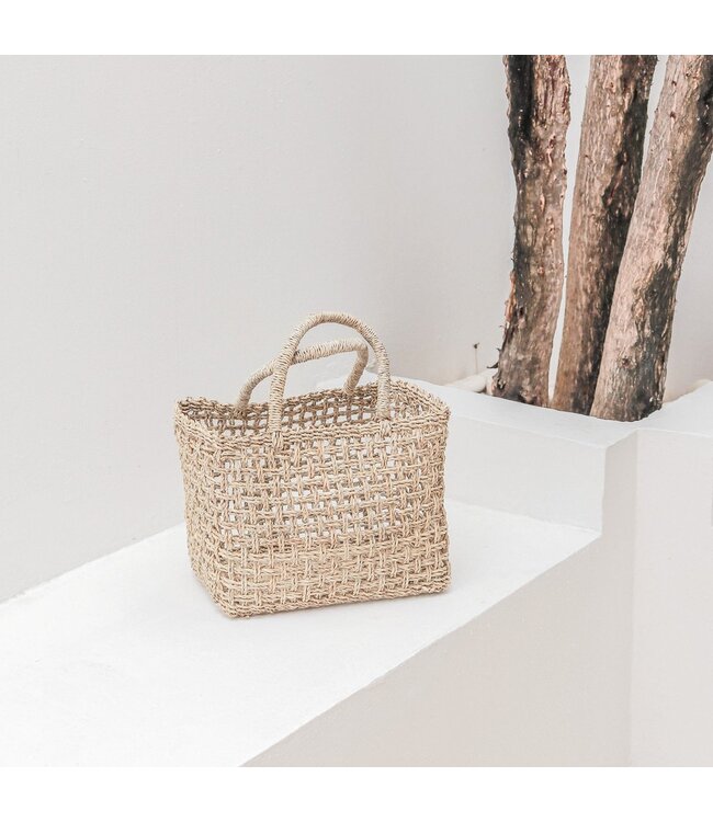 Soeji Boodschappentas | Strandtas MOYO van geweven zeegras (2 maten)