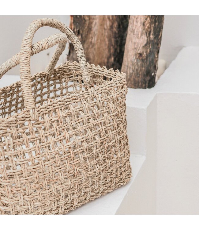 Soeji Boodschappentas | Strandtas MOYO van geweven zeegras (2 maten)