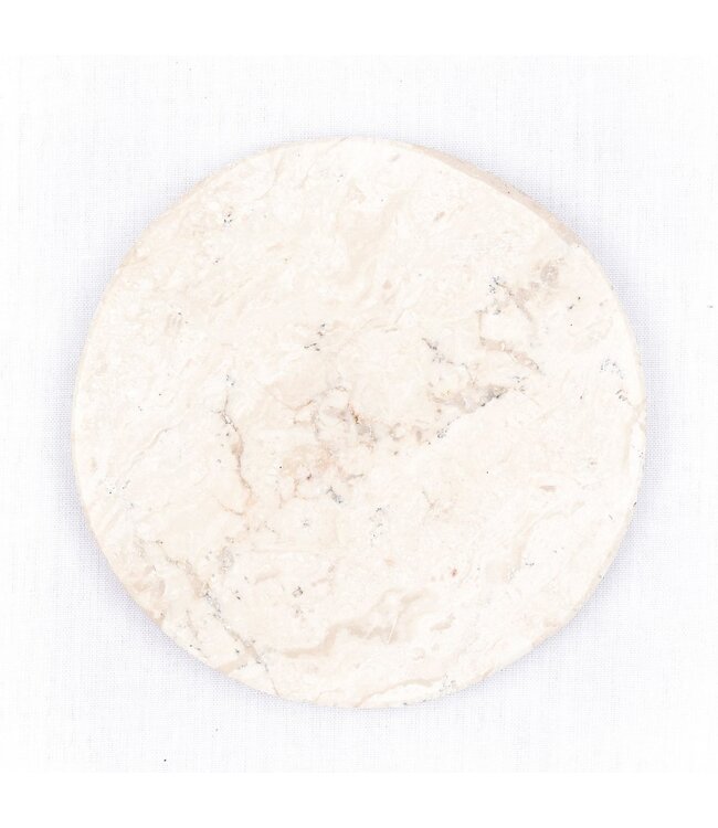 Soeji Ronde marmeren onderzetters set van 4 of 8 handgemaakte RANUKA (wit)