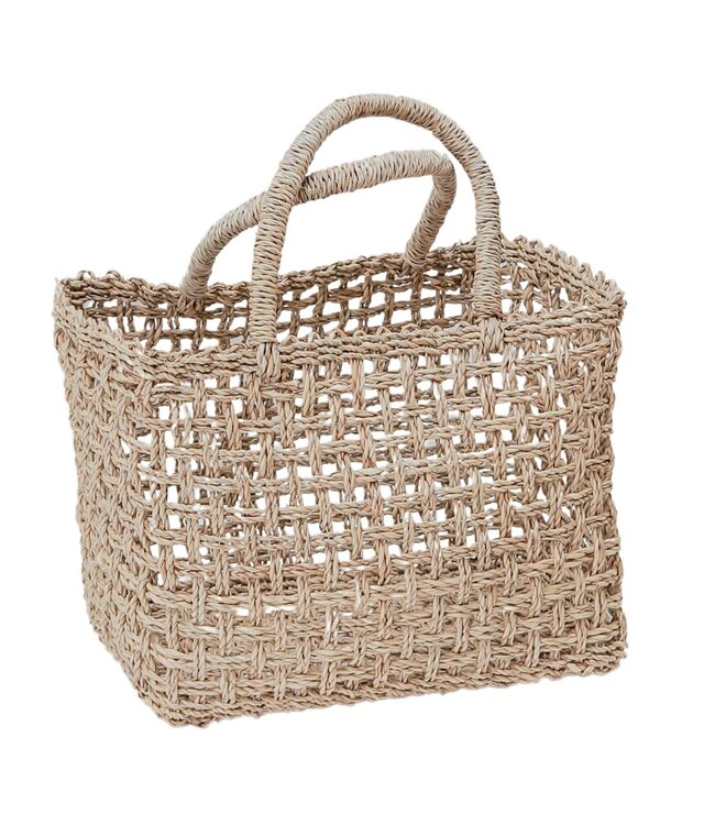Soeji Boodschappentas | Strandtas MOYO van geweven zeegras (2 maten)