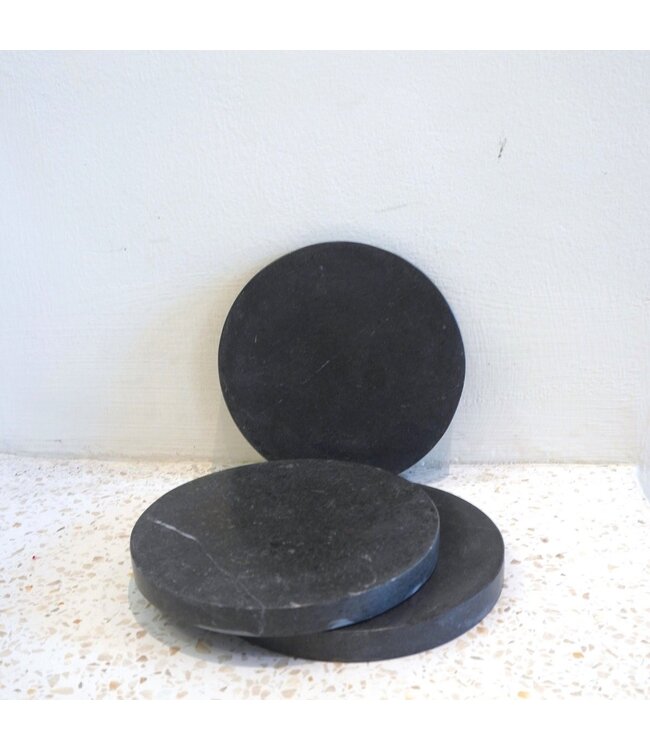 Soeji Ronde marmeren onderzetters set van 4 of 8 handgemaakte RANUKA (grijs)