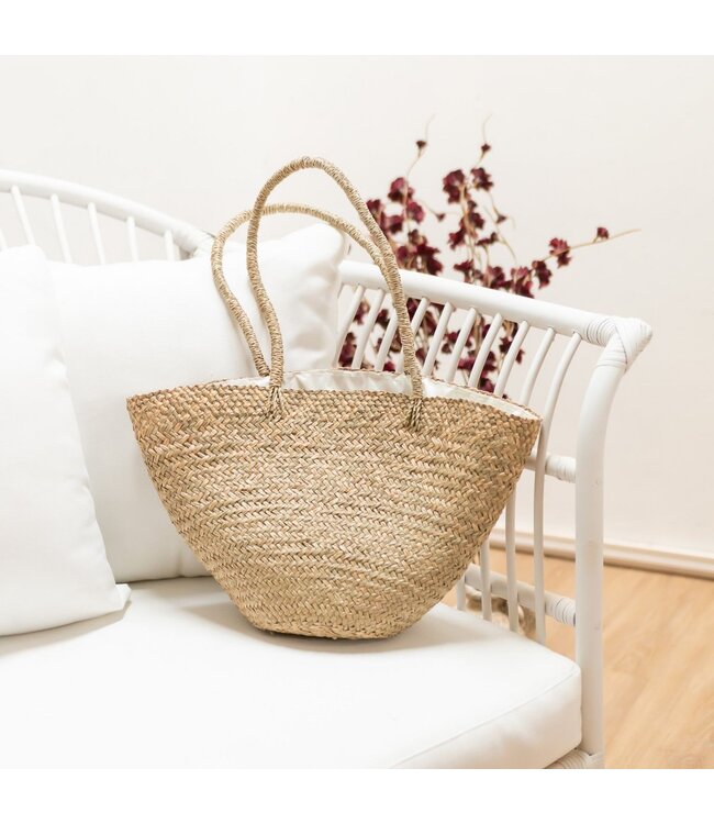 Soeji Handgeweven schoudertas Tote strandtas TAMU gemaakt van zeegras