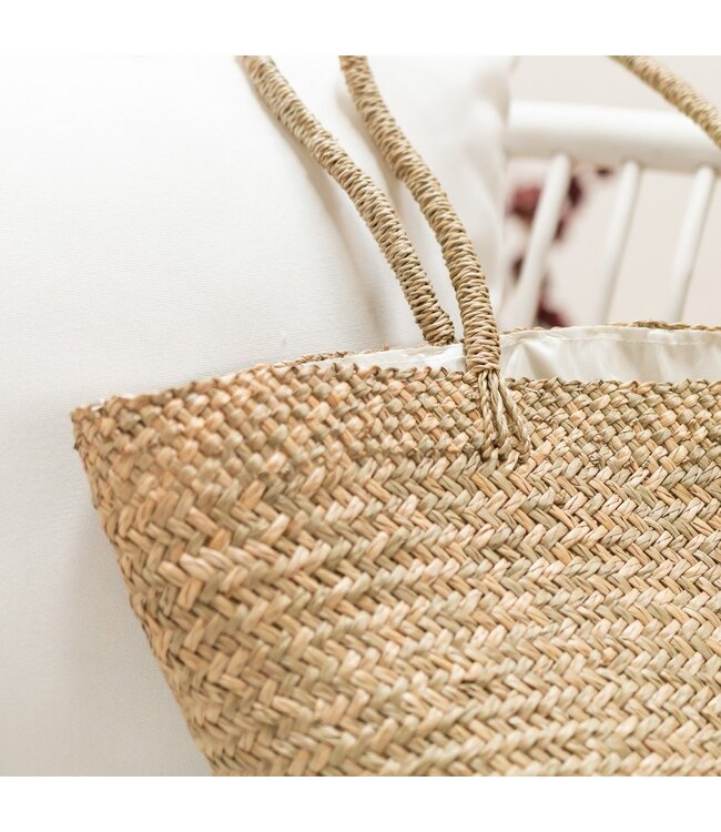 Soeji Handgeweven schoudertas Tote strandtas TAMU gemaakt van zeegras