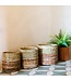 Soeji Kleine zeegrasmand BHINNEKA (tweekleurig) | Plantenmand | Kleine opbergmand | Geweven Boho-mand | Plantenbak | Decoratieve mand | Ronde bloemenmand