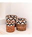 Soeji Kleine Mand Rond voor Planten of als Opbergmand | Geweven Boho Mand SADARA met Macrame Patroon