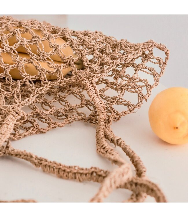 Soeji Tas van raffiakoord | Handgeweven herbruikbare boodschappentas CANANG