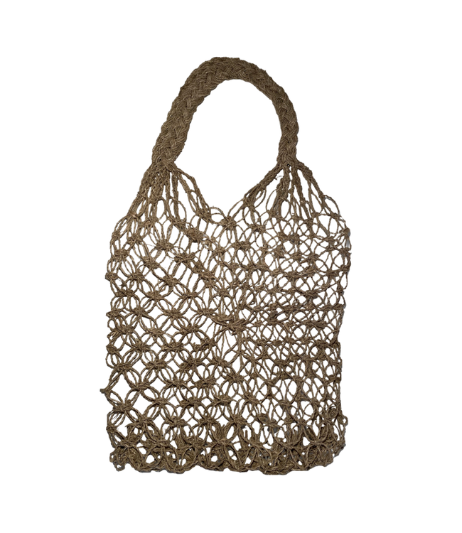 Soeji Tas van raffiakoord | Handgeweven herbruikbare boodschappentas Lichte draagtas | Handgeweven boodschappentas JEMARI