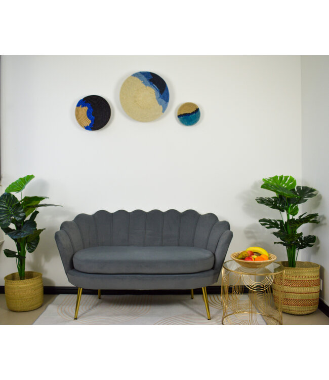 MAISON SUKU Rieten Wanddecoratie Set – Blauw