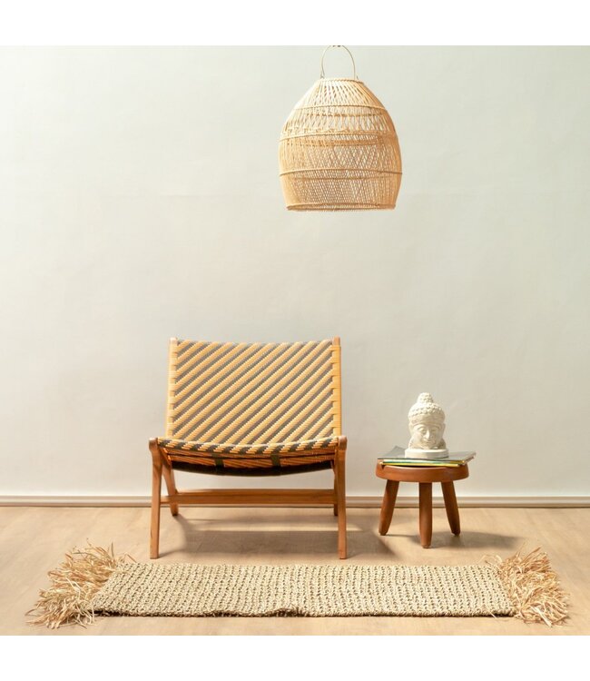 Soeji Zeegras vloerkleed met kwastjes 120x60 cm geweven Boho tapijt gemaakt van zeegras BARA