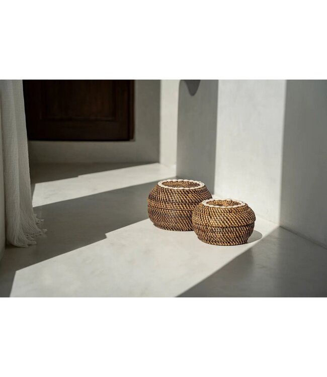 BAZAR BIZAR De Koloniale Peek-a-Boo Mand - Natuurlijk Bruin - M