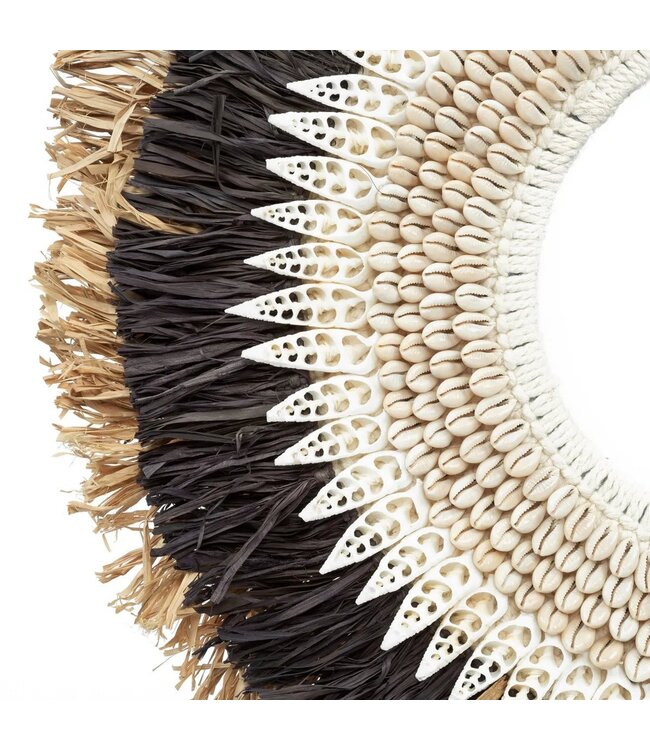 BAZAR BIZAR De Mojo Raffia Op Standaard - Zwart Naturel - L