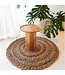 Soeji Vloerkleed 100/120 cm met strepen rond vloerkleed van plantaardige vezels, bananenvezel, zeegras en waterhyacint bruin beige tapijt POHON (2 maten)