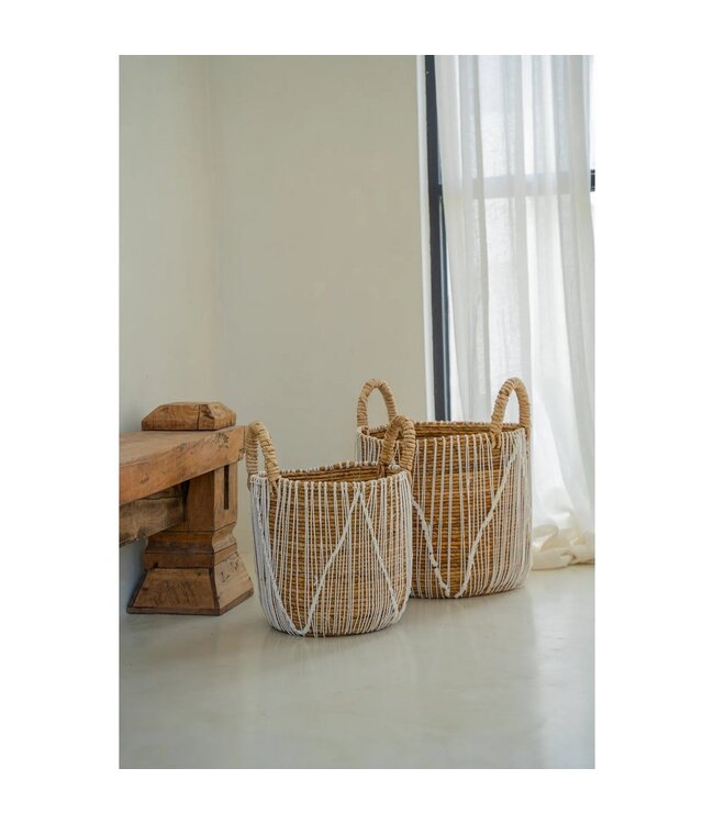 BAZAR BIZAR De recht gestikte macramémand - naturel wit - S